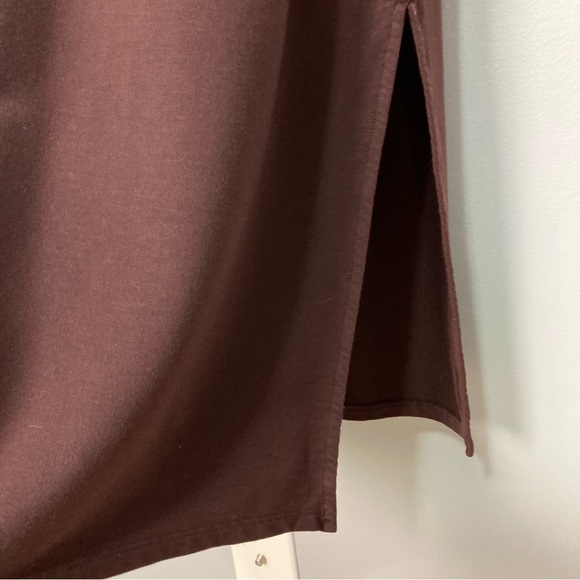 Garnet Hill Turtleneck Midi Dress Women’s Size XS Terry Knit Waist Tie Stretch - Picture 7 of 9